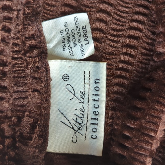 Kathie Lee Collection Turtleneck Short Sleeve Top L Brown - Picture 2 of 11
